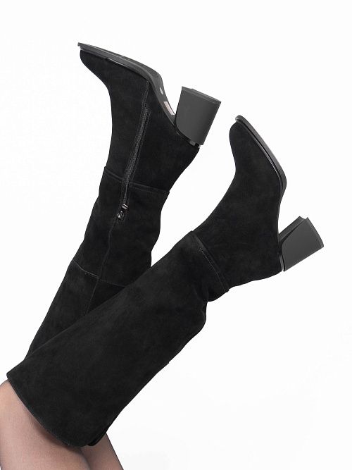 H179B-6117-2BZM Сапоги женские натуральная кожа черный 365 