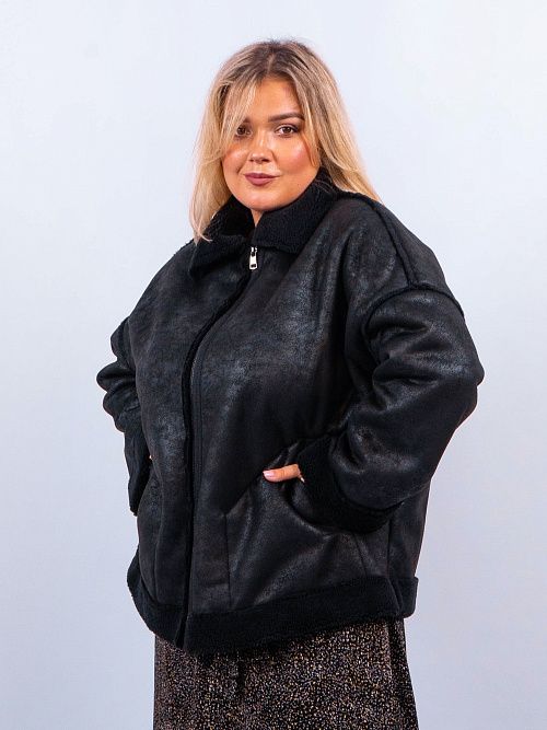 Дубленка Мечта женская черный ZAR STYLE 