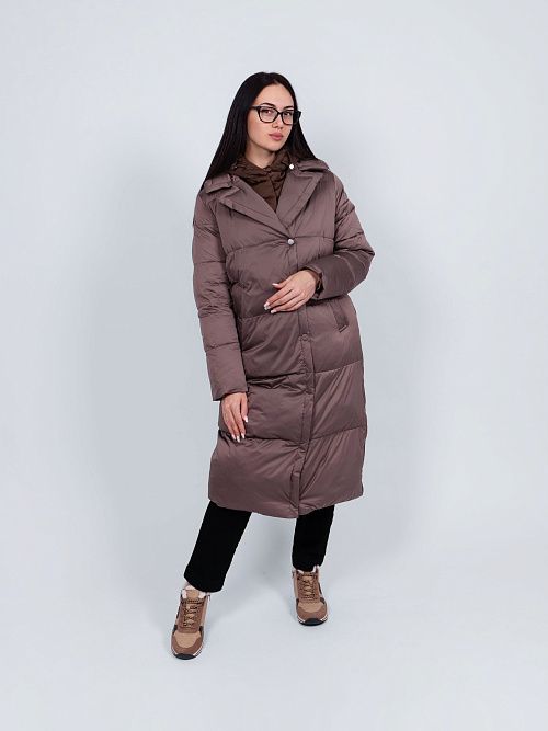 9719/2 Пальто женское коричневый Baimuni 