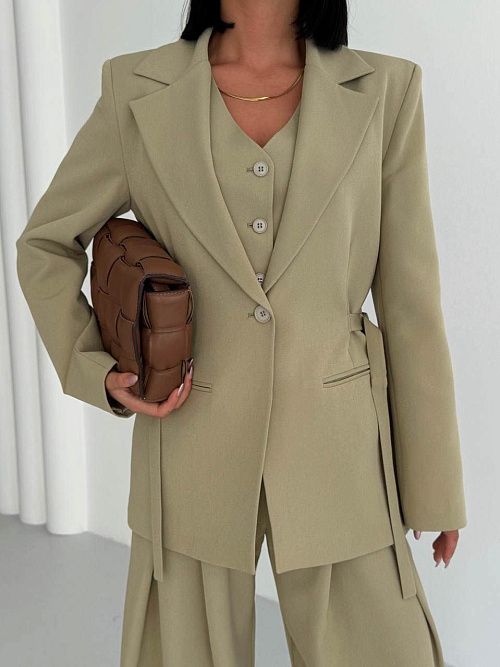 7476-green Пиджак женский зеленый GIRL 