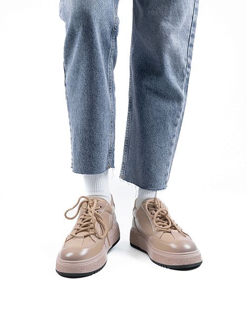 DBY-RA011-001-3 Полуботинки женские натуральная кожа бежевый 365 