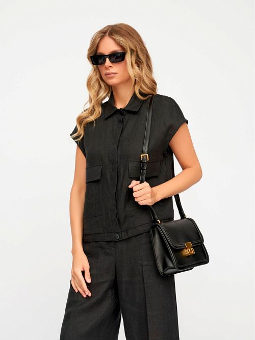 7842 ИЛ24 Блузка женская черный ELECTRA STYLE 