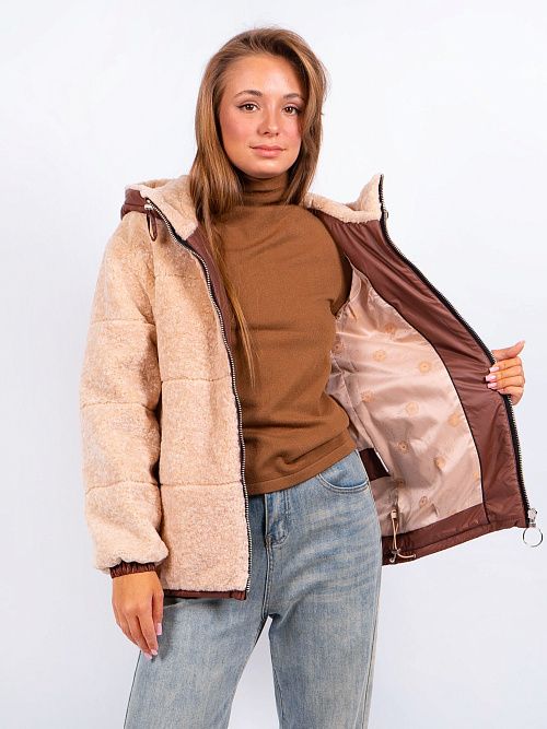 2-3217/1м-3181/1092 Куртка женская топленое молоко ELECTRA STYLE 