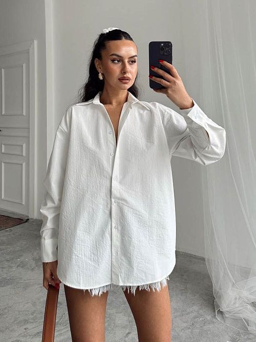 2575 Рубашка женская белый GIRL   