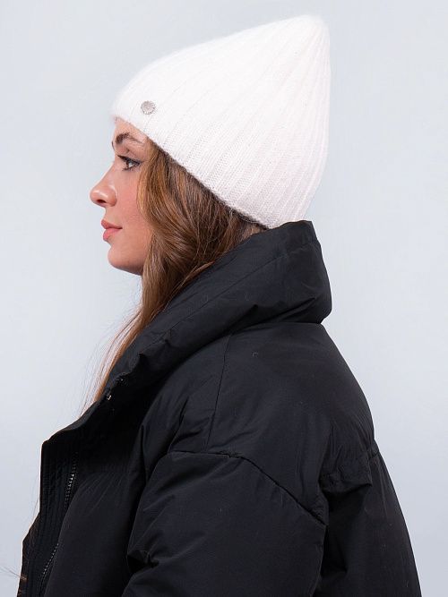 МАРГО Шапка женская белый ELITE LINE 