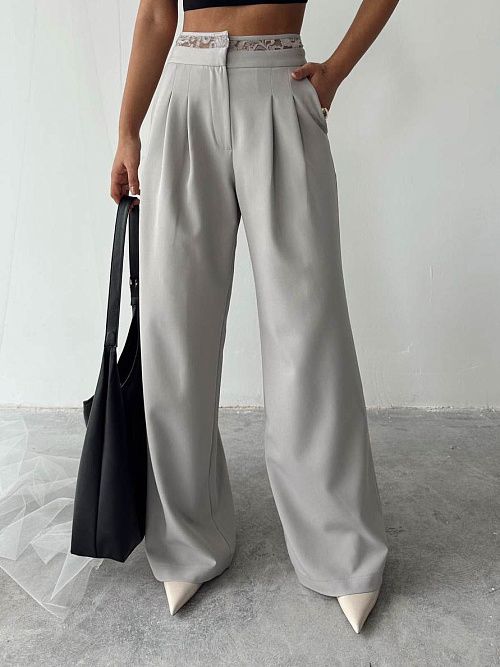 7453 Брюки женские серый GIRL 