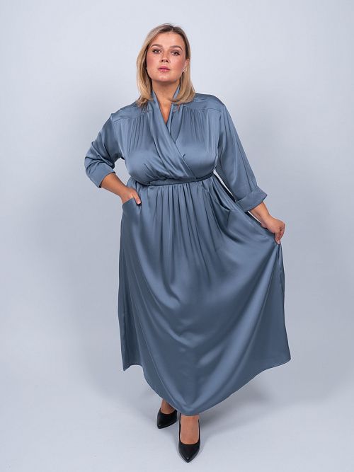 31-010284-1604-54 Платье Моника женское  серый EVA GRAFFOVA 