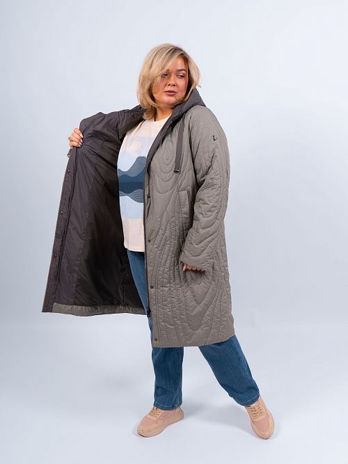 9293 Пальто утепленное женская зеленый ILAMONER 