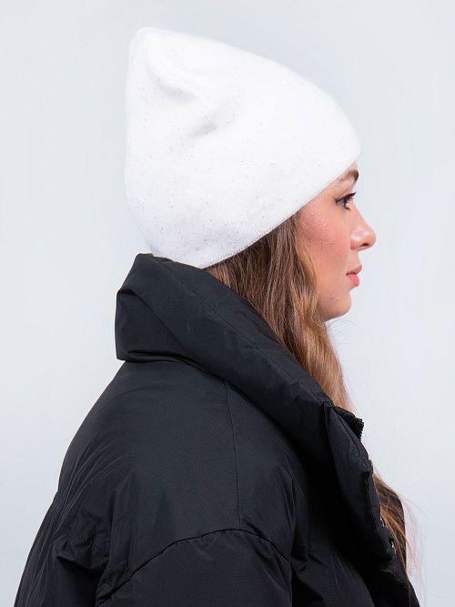 ФЛОРА Шапка женская белый ELITE LINE 