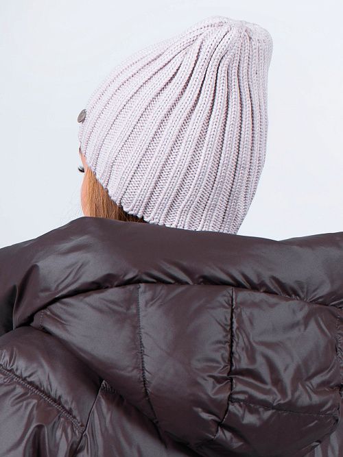 ЛАЙКА Шапка женская серый жемчуг ELITE LINE 