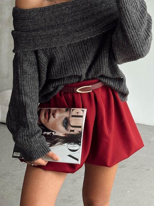 7419 Юбка женская бордовый GIRL 