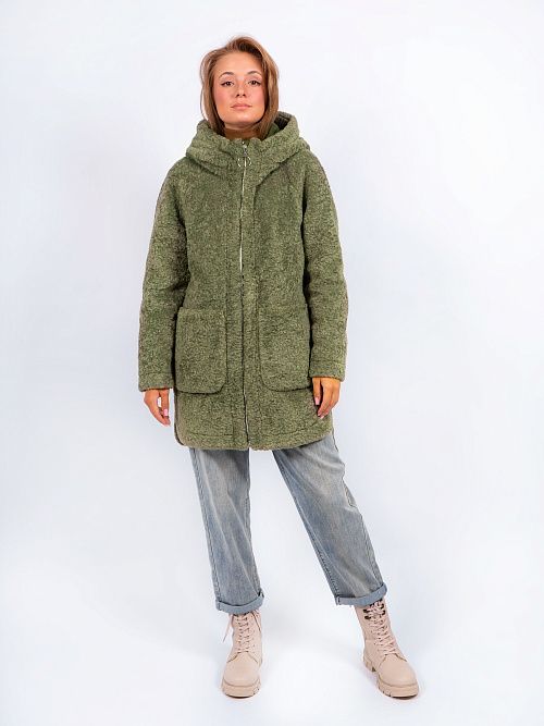 3-0306м-3181/2 Пальто меховое женское фисташковый ELECTRA STYLE 