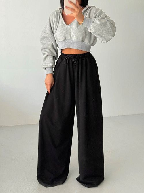 4547-black Брюки женские черный GIRL 