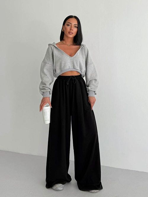 4547-black Брюки женские черный GIRL 