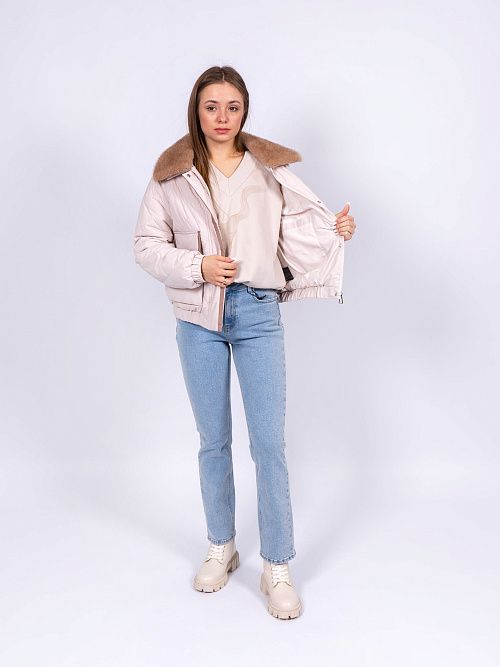 9167 Куртка женская бежевый Baimuni 