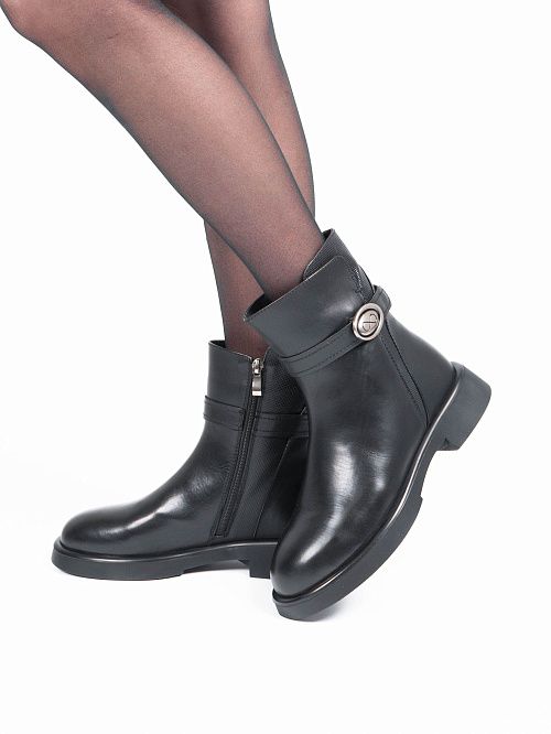 NE197-K87-P951M Ботинки женские натуральная кожа черный 365 