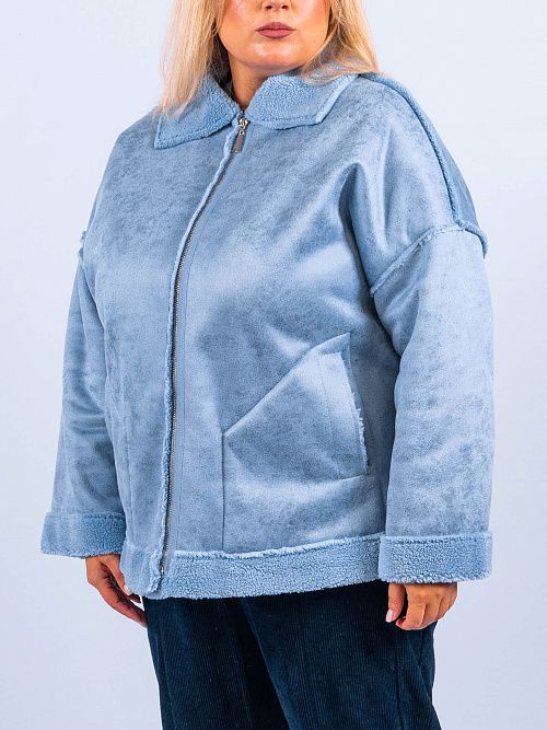 Дубленка Мечта женская голубой ZAR STYLE 