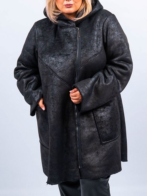 Дубленка Флоренсия женская черный ZAR STYLE 