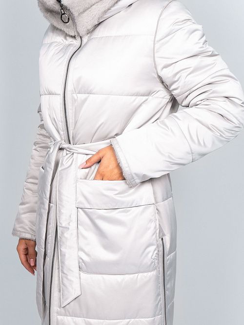 LM9002/3 Пальто женское двухсторонее молочный Baimuni 