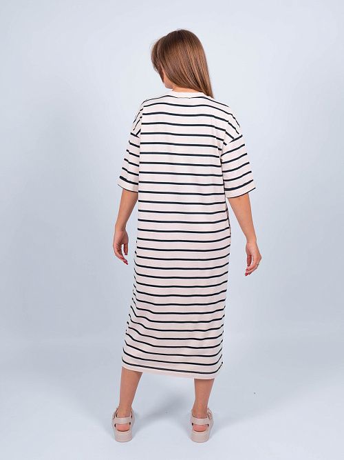 ЕВТ5040/ Платье женское белый, полоска VERY NEAT 