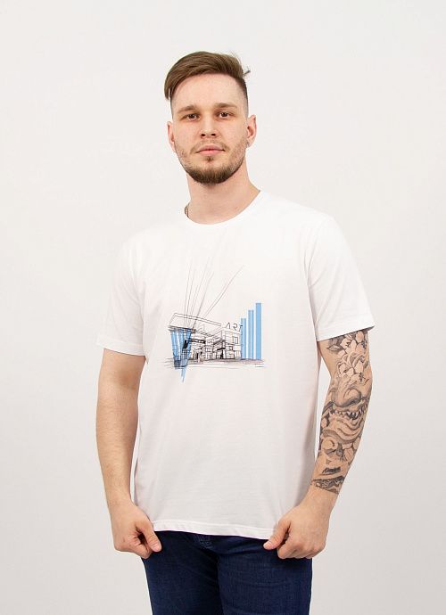 821-1224.O274.Y000.L.W0011 Футболка мужская белый LUXOR 