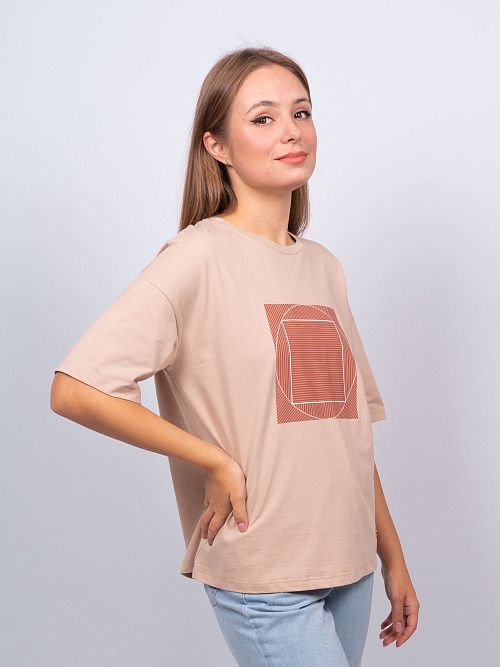 EB3167 Футболка женская темно-бежевый VERY NEAT 