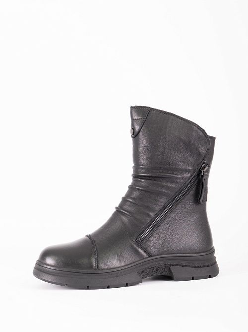 XUS-52480-4A-KW Полусапоги женские натуральная кожа черный Madella 