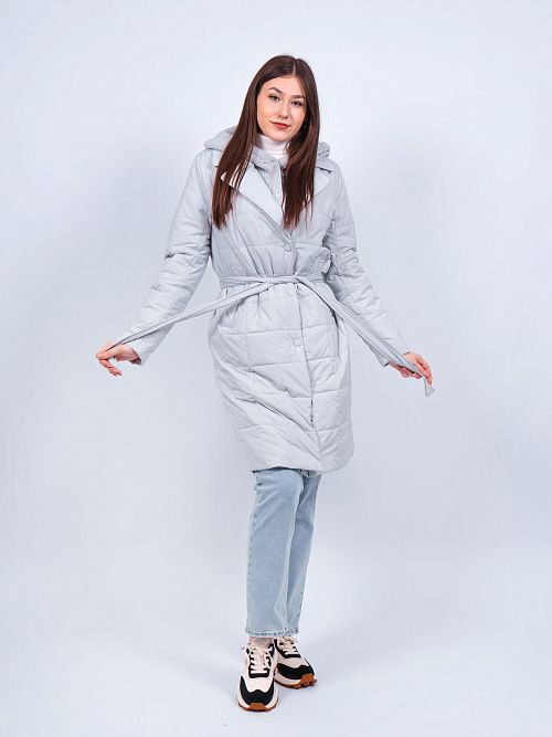 N726115 Пальто утепленное женское серый Baimuni 