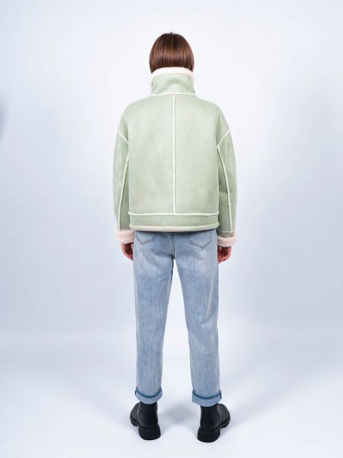 Дубленка женская зеленый Green Sempati 