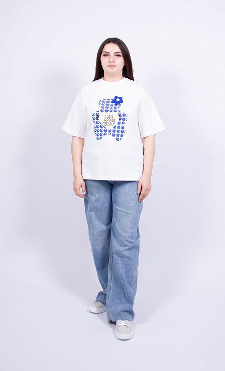 3302 Футболка женская белый NAVI 