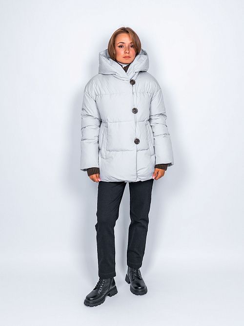 78158/13 Куртка удлиненная женская светло-серый Baimuni 