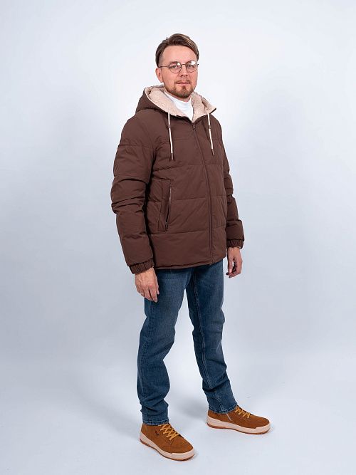 MWD4902I-М115 Куртка мужская двухстороняя коричневый/молочный ICEbear 