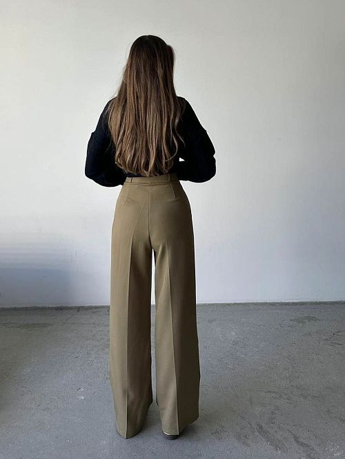 4002-khaki Брюки женские хаки Girl 