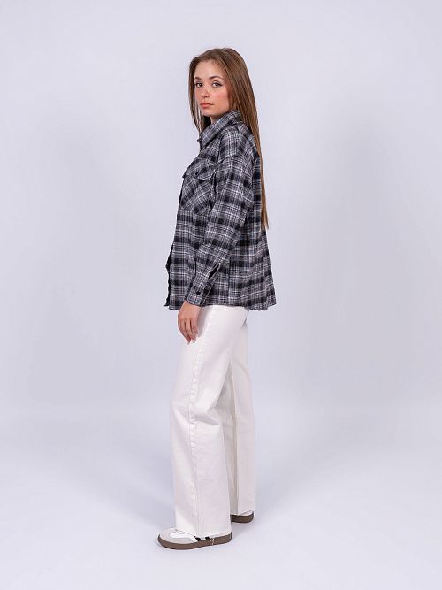 7415 Рубашка женская серый MYD 