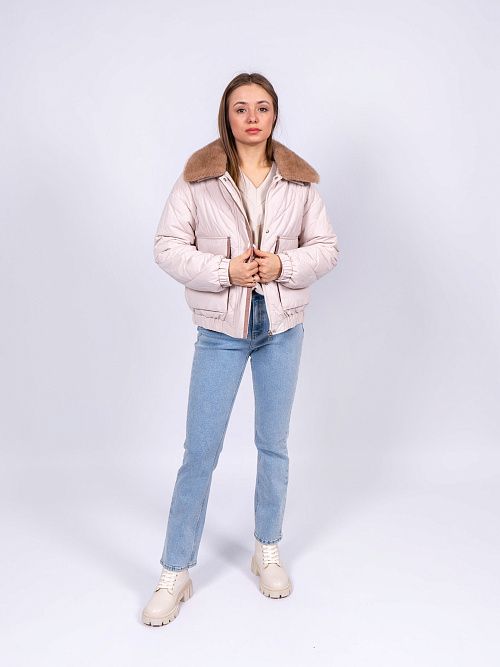 9167 Куртка женская бежевый Baimuni 