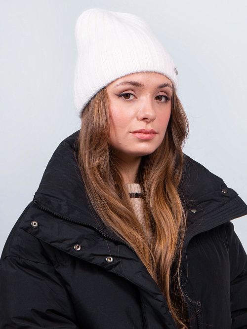 МАРГО Шапка женская белый ELITE LINE 