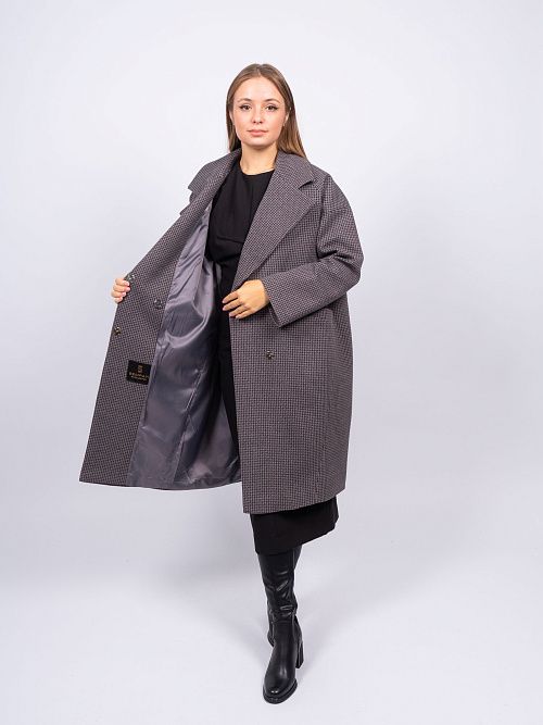 KR-291-Гус.лапка723 Пальто женское темно-серый Sempati 