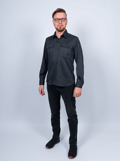 820-1325.O499.Y000.L.B0301 Рубашка мужская серый LUXOR 