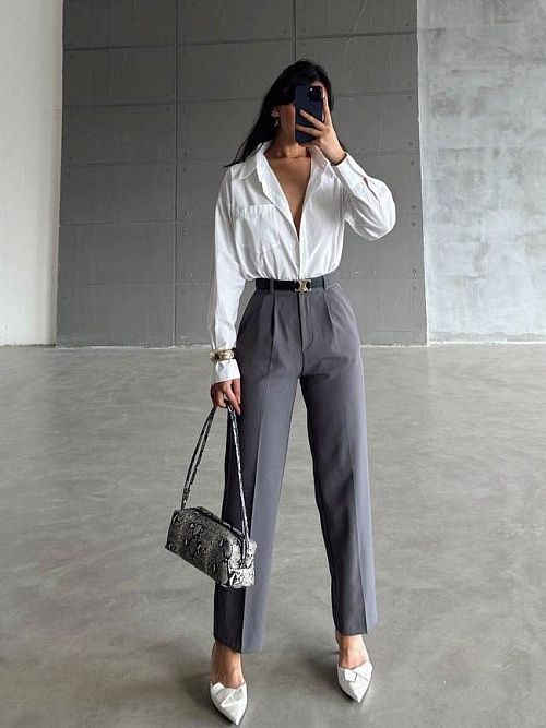 4118 Брюки женские серый GIRL 