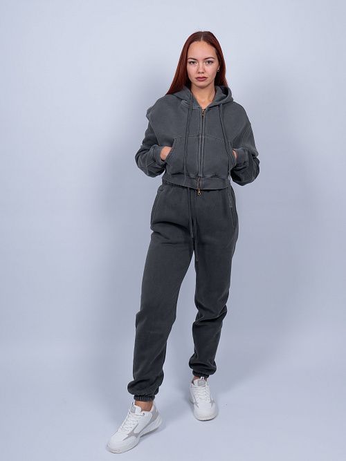 N822 Худи zip женское графит 365 