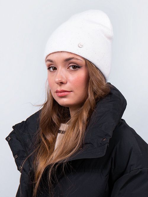ФЛОРА Шапка женская белый ELITE LINE 