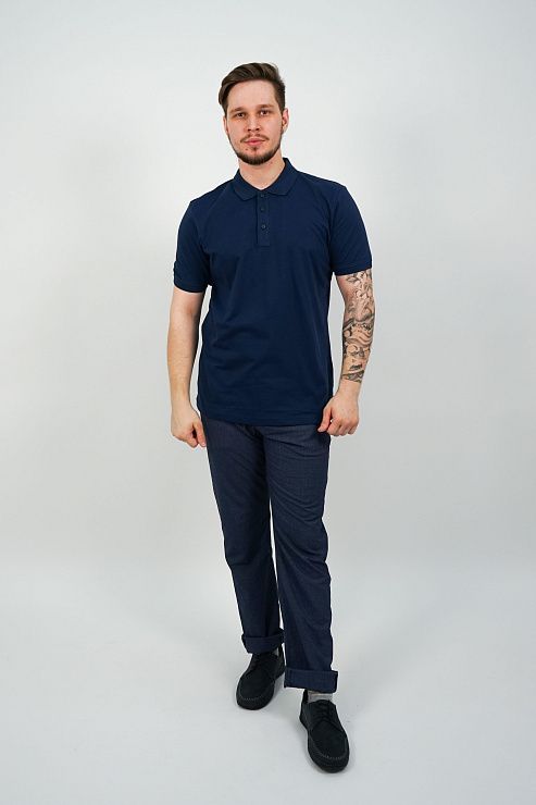 821-1158.O455.Y000.L.B0301 Поло мужская синий LUXOR 
