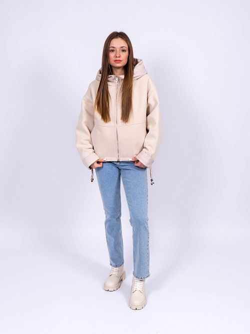 7610-1 Куртка женская бежевый Baimuni 