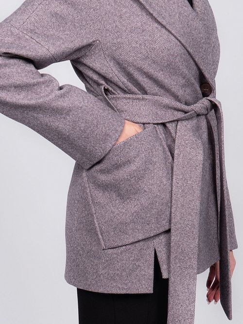 KR-292-Рубчик-8 Пальто женское темно-коричневый Sempati 