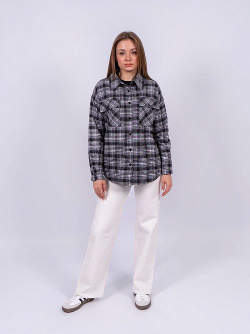 7415 Рубашка женская серый MYD 