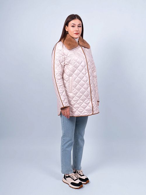 M26050 Куртка удлиненная женская бежевый Baimuni 