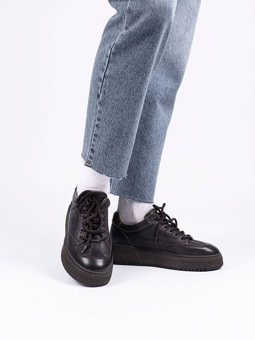 DBY-RA011-001-2 Полуботинки женские натуральная кожа коричневый 365 