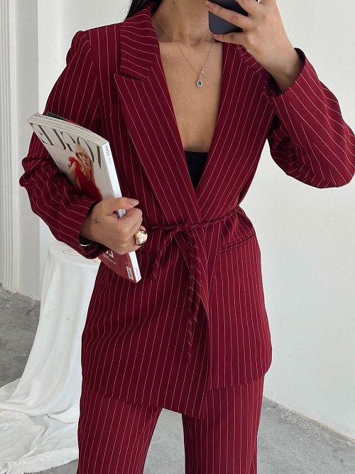 4124 Пиджак женский бордовый GIRL 