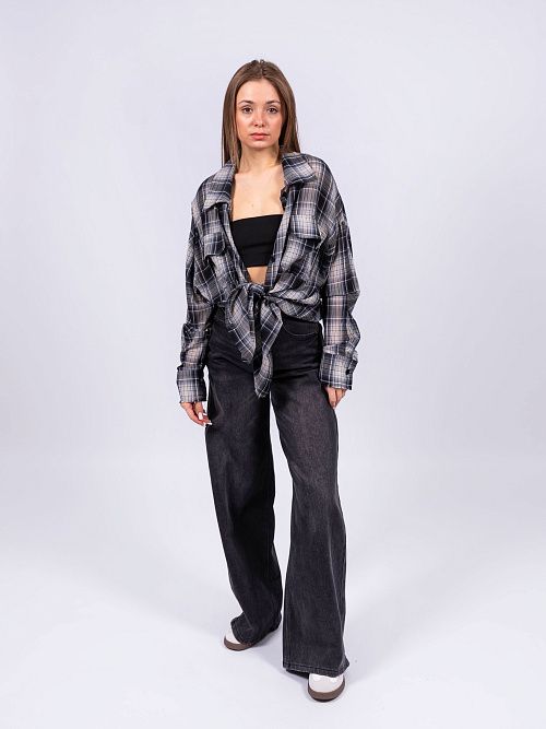 9337 Рубашка женская синий NAVI  