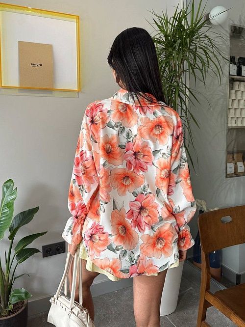 7486 Блузка женская оранжевый GIRL   